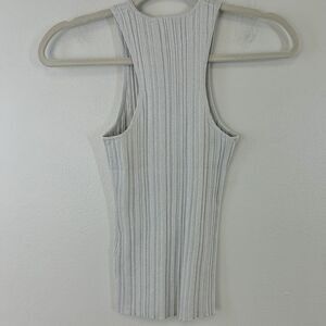 Madwell‎ Top Womens XXS The Signature Shimmer Knit Cutaway Sweater Tank Silver